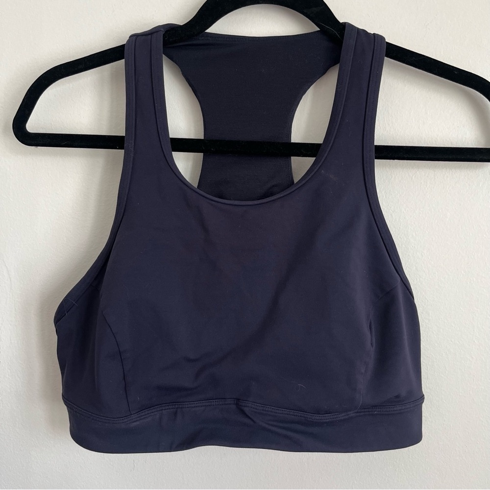 Lululemon High Neck Medium Support Pace Perfect Bra - Midnight Navy Blue - US 10